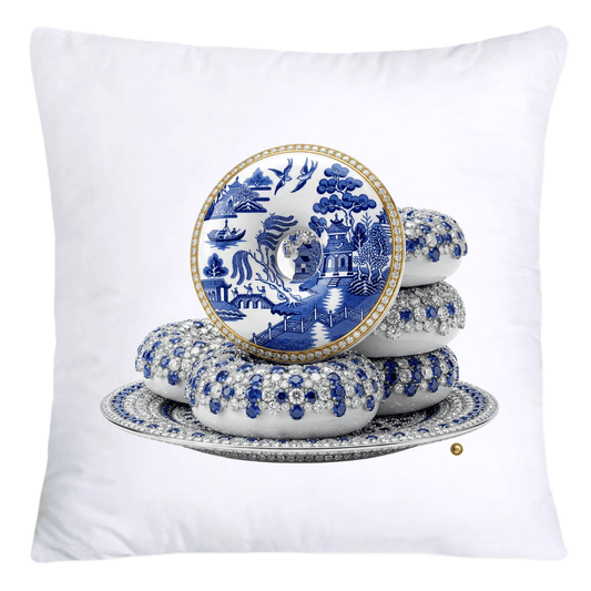 Blue Willow Whimsical Donut Throw Pillow Covers 18X18-4433