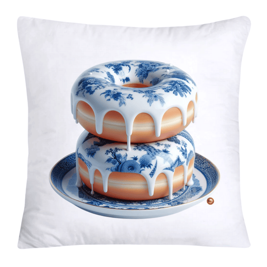 Blue Willow Whimsical Donut Throw Pillow Covers 18X18-4422