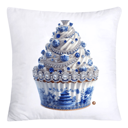 Blue Willow Chinoiserie 18x18 Cupcake Throw Pillow Covers-4122