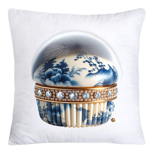 Blue Willow Chinoiserie Cupcake Throw Pillow Covers 18X18-4686