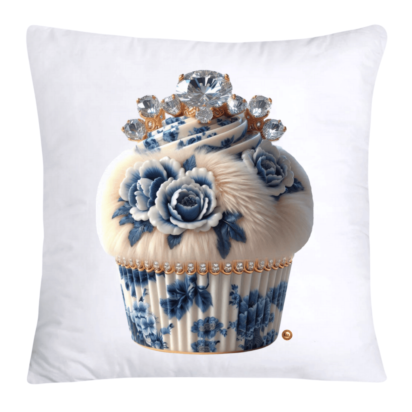 Blue Willow Chinoiserie Cupcake Throw Pillow Covers 18X18-4835