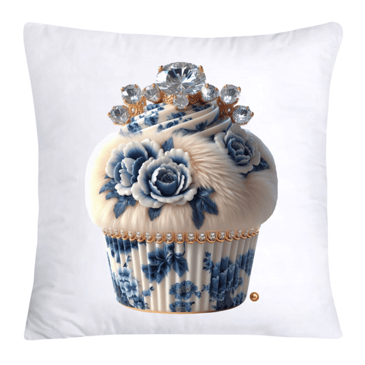 Blue Willow Chinoiserie Cupcake Throw Pillow Covers 18X18-4835