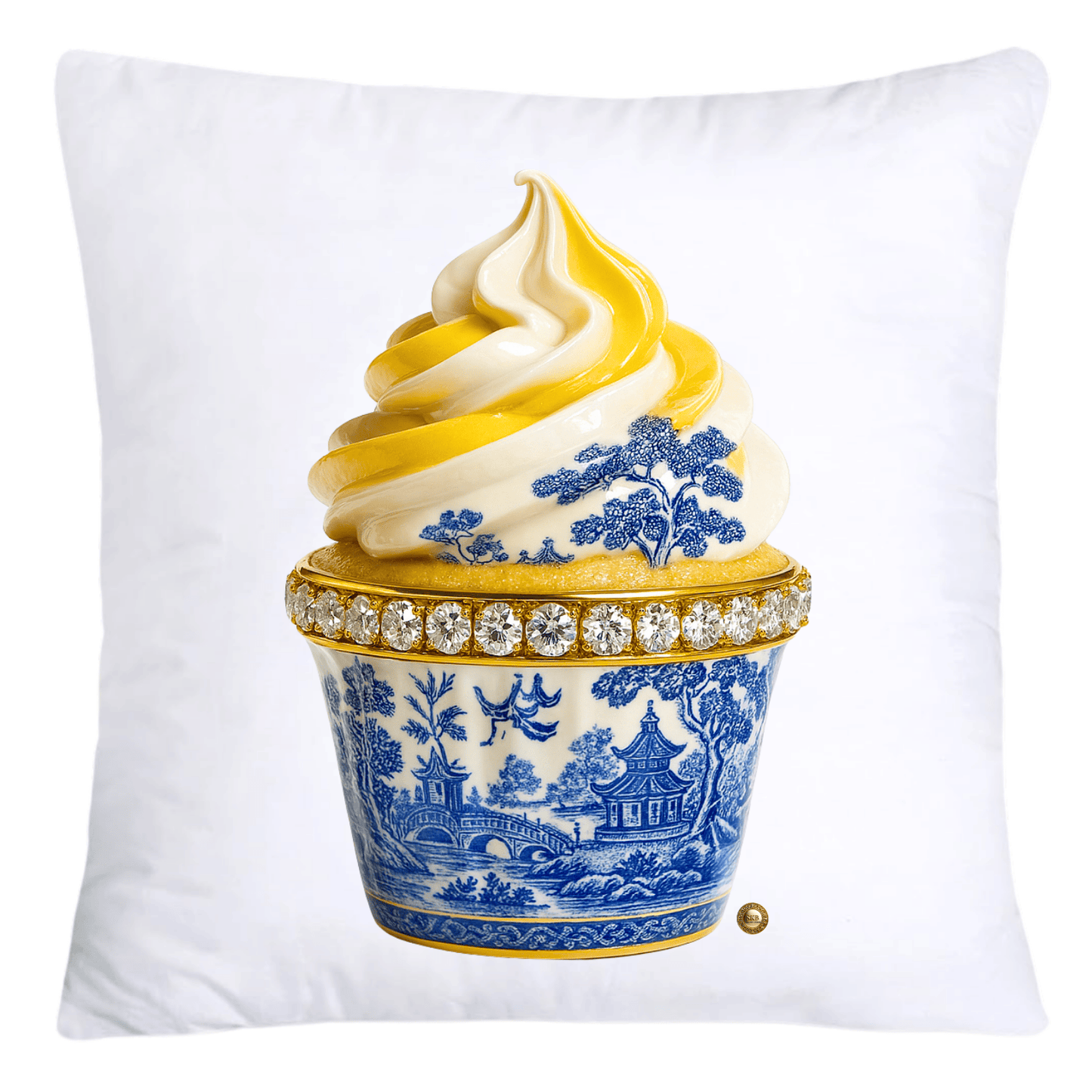 Blue Willow 18x18 Chinoiserie Cupcake Throw Pillow Covers-4533