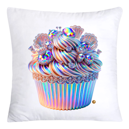 Silver Iridescent Royal Cupcake Pillow Covers 18x18-4652