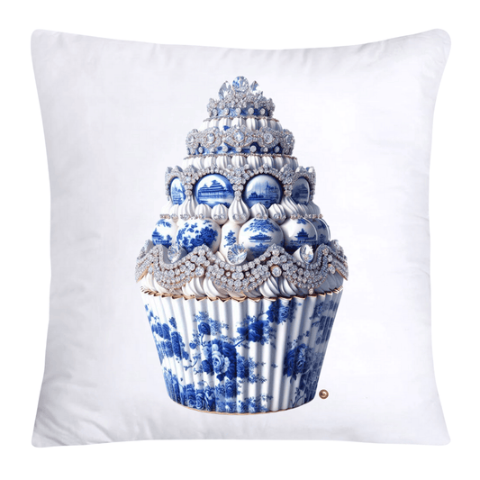 Blue Willow Chinoiserie Cupcake Throw Pillow Covers 18X18-3533