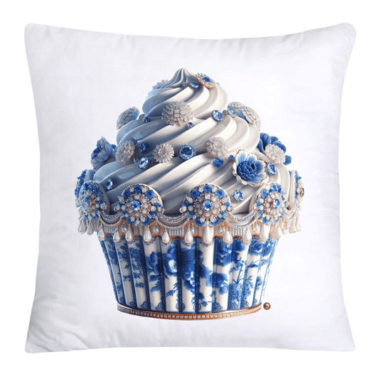 Blue Willow Chinoiserie Cupcake Throw Pillow Covers 18X18-3542
