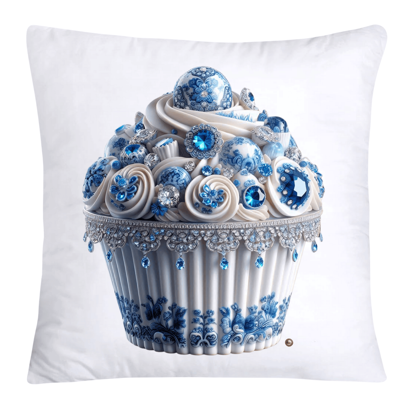 Blue Willow Chinoiserie Cupcake Throw Pillow Covers 18X18-3557