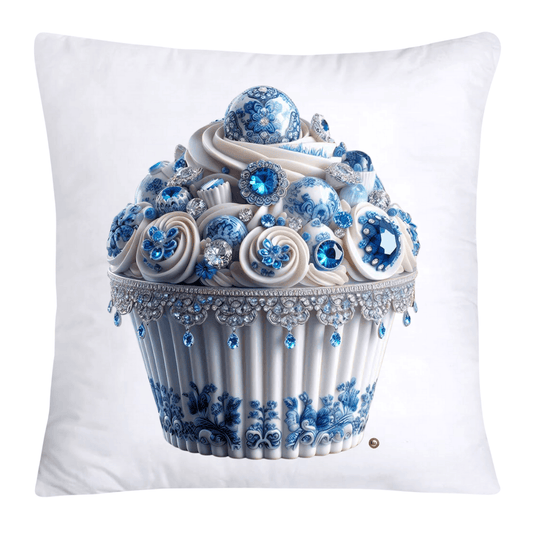 Blue Willow Chinoiserie Cupcake Throw Pillow Covers 18X18-3557