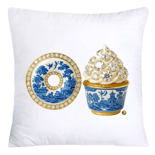 Blue Willow 18x18 Chinoiserie Cupcake Throw Pillow Covers-4993