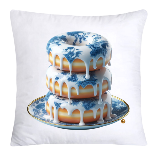 Blue Willow Whimsical Donut Throw Pillow Covers 18X18-4447