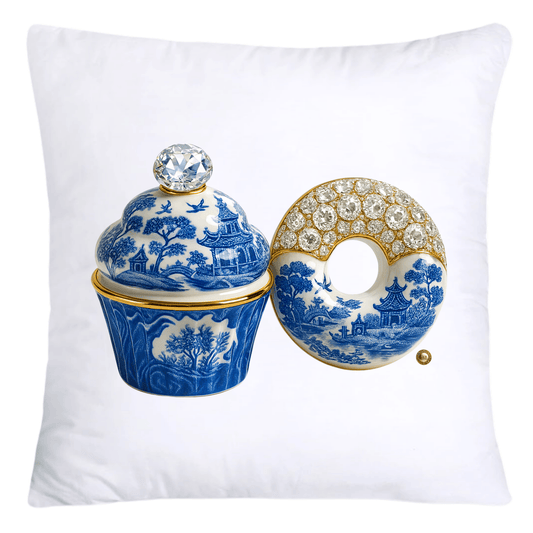 Blue Willow 18x18 Chinoiserie Cupcake Throw Pillow Covers-4988