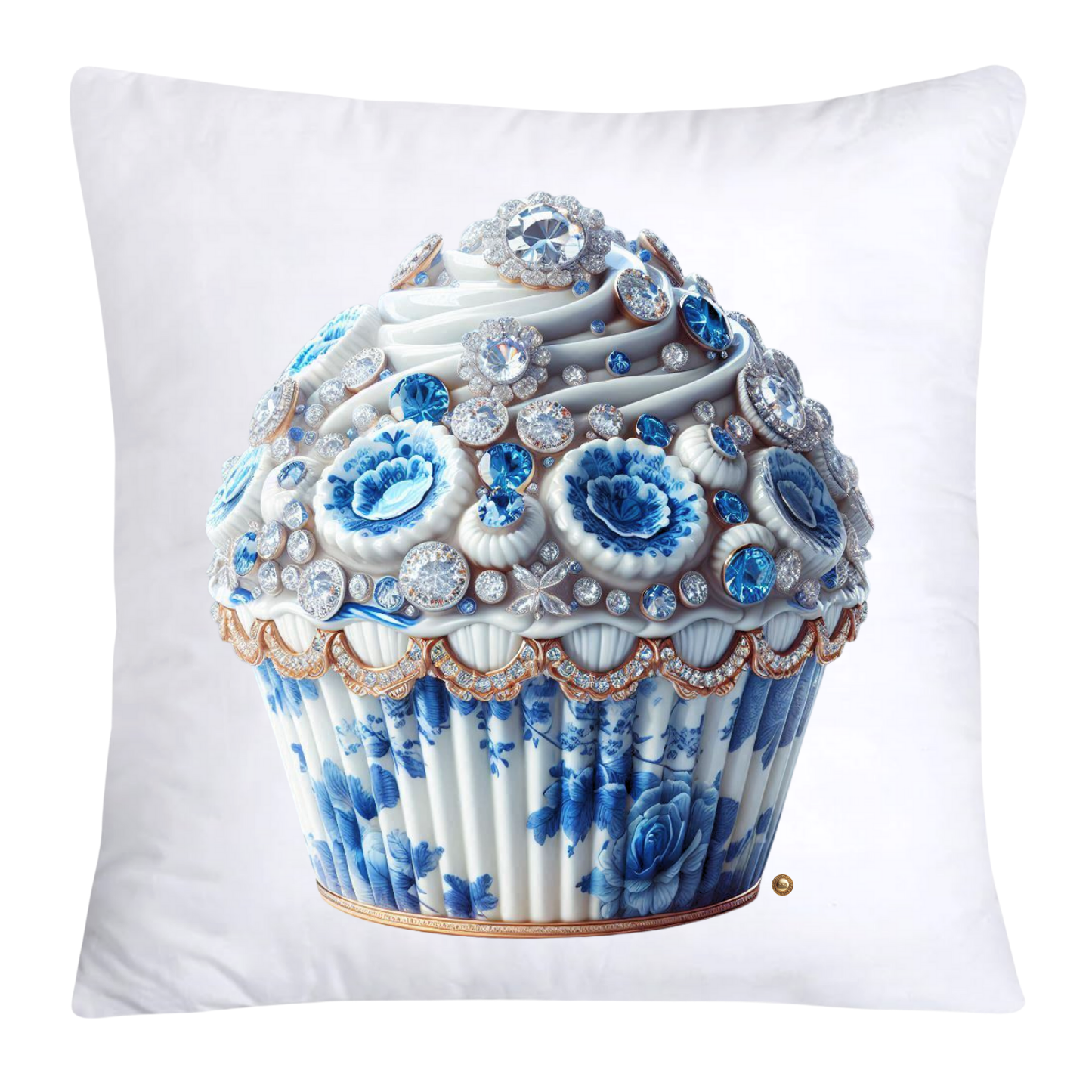 Blue Willow Chinoiserie Cupcake Throw Pillow Covers 18X18-3560