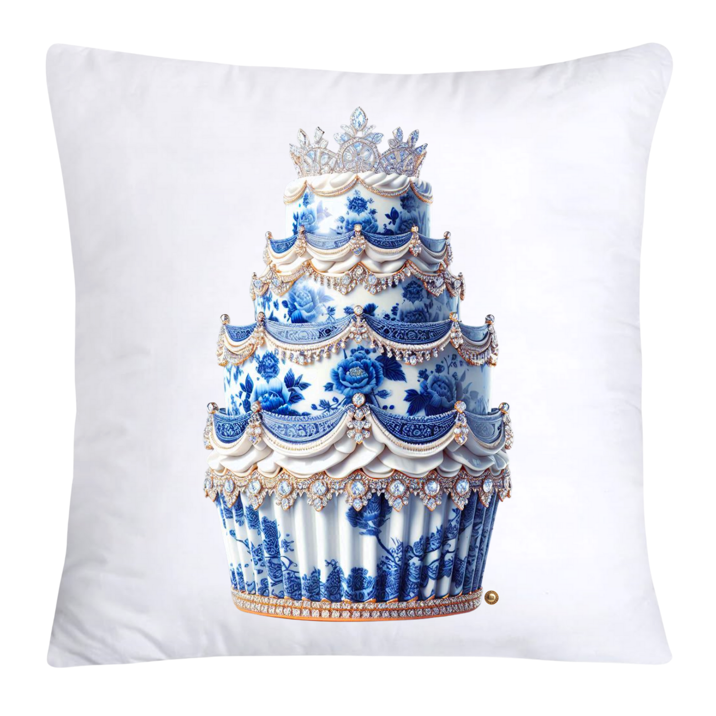 Blue Willow 18x18 Chinoiserie Cupcake Throw Pillow Covers-3794