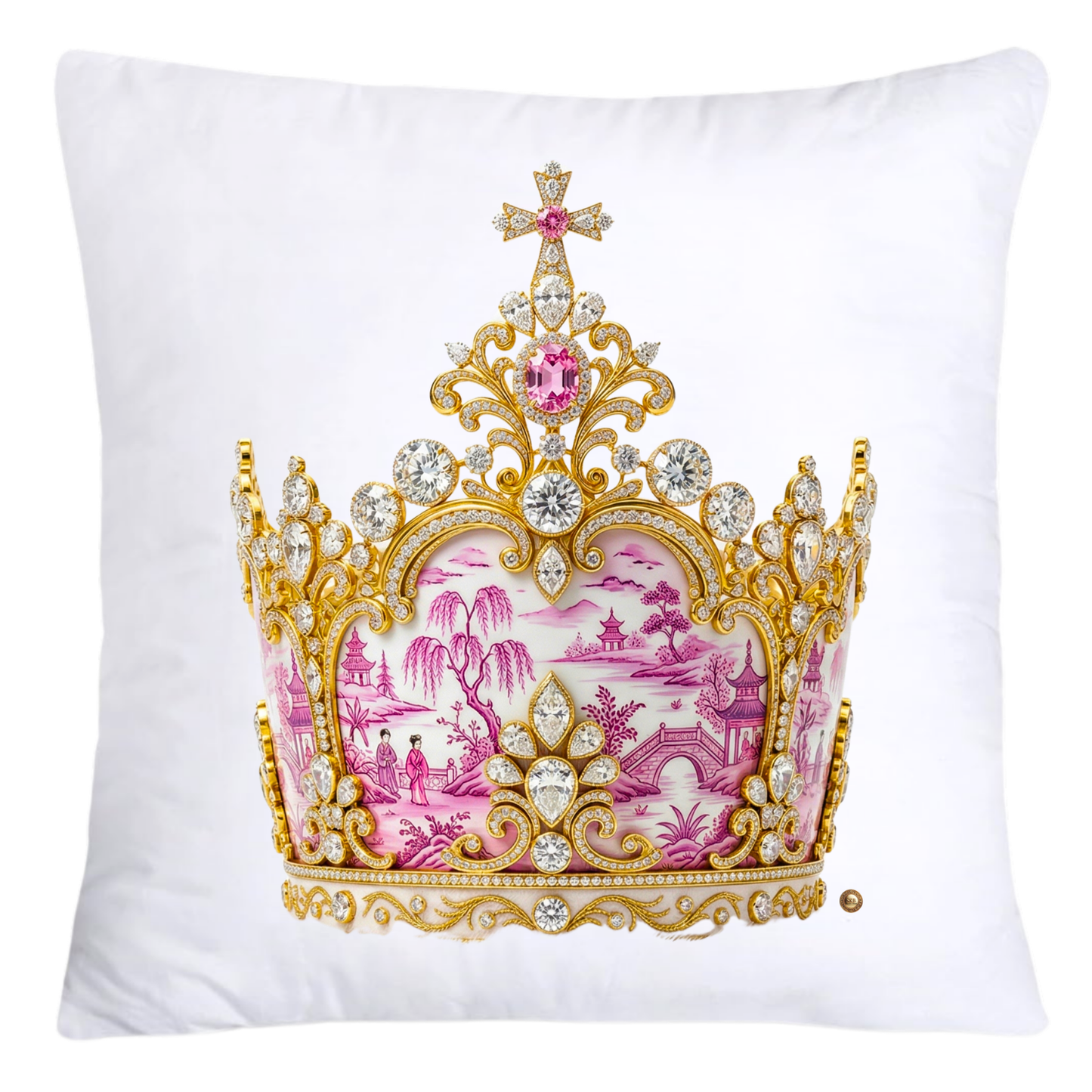 Pink Willow Royal King/Queen Crown Pillow Covers-4385