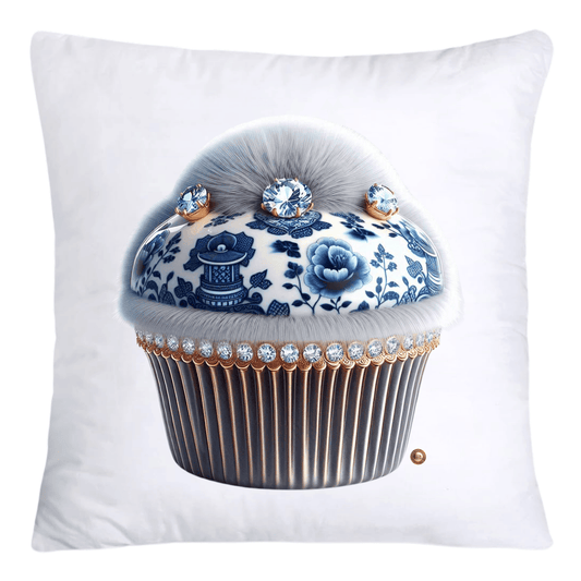 Blue Willow Chinoiserie Cupcake Throw Pillow Covers 18X18-4681
