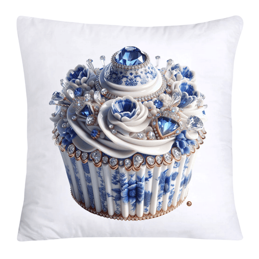 Blue Willow Chinoiserie Cupcake Throw Pillow Covers 18X18-3555