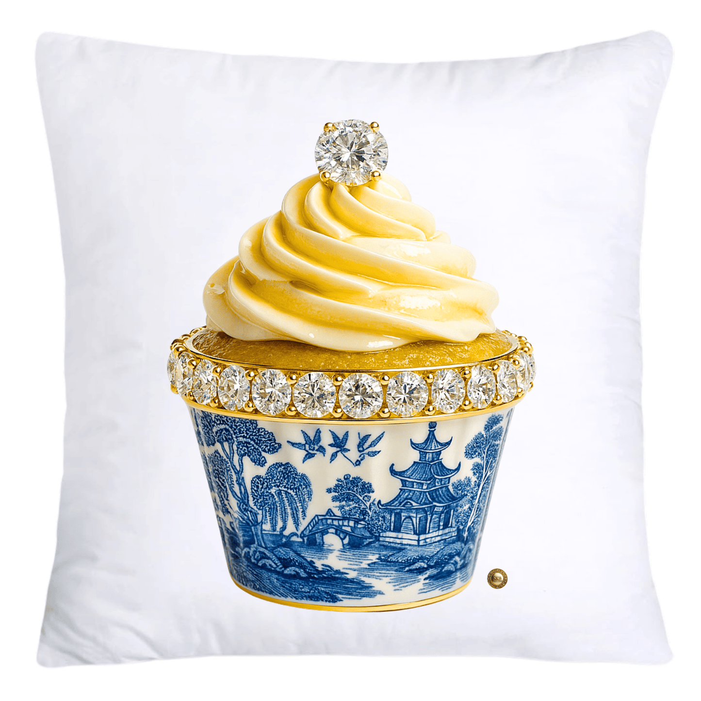 Blue Willow 18x18 Chinoiserie Cupcake Throw Pillow Covers-4528