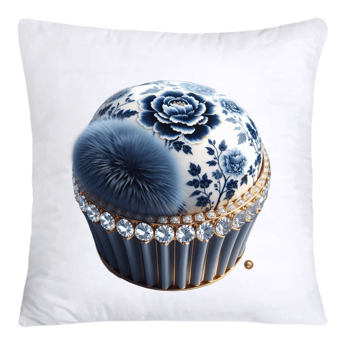 Blue Willow Chinoiserie Cupcake Throw Pillow Covers 18X18-4677
