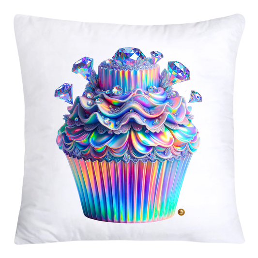 Silver Iridescent Royal Cupcake Pillow Covers 18x18-4651