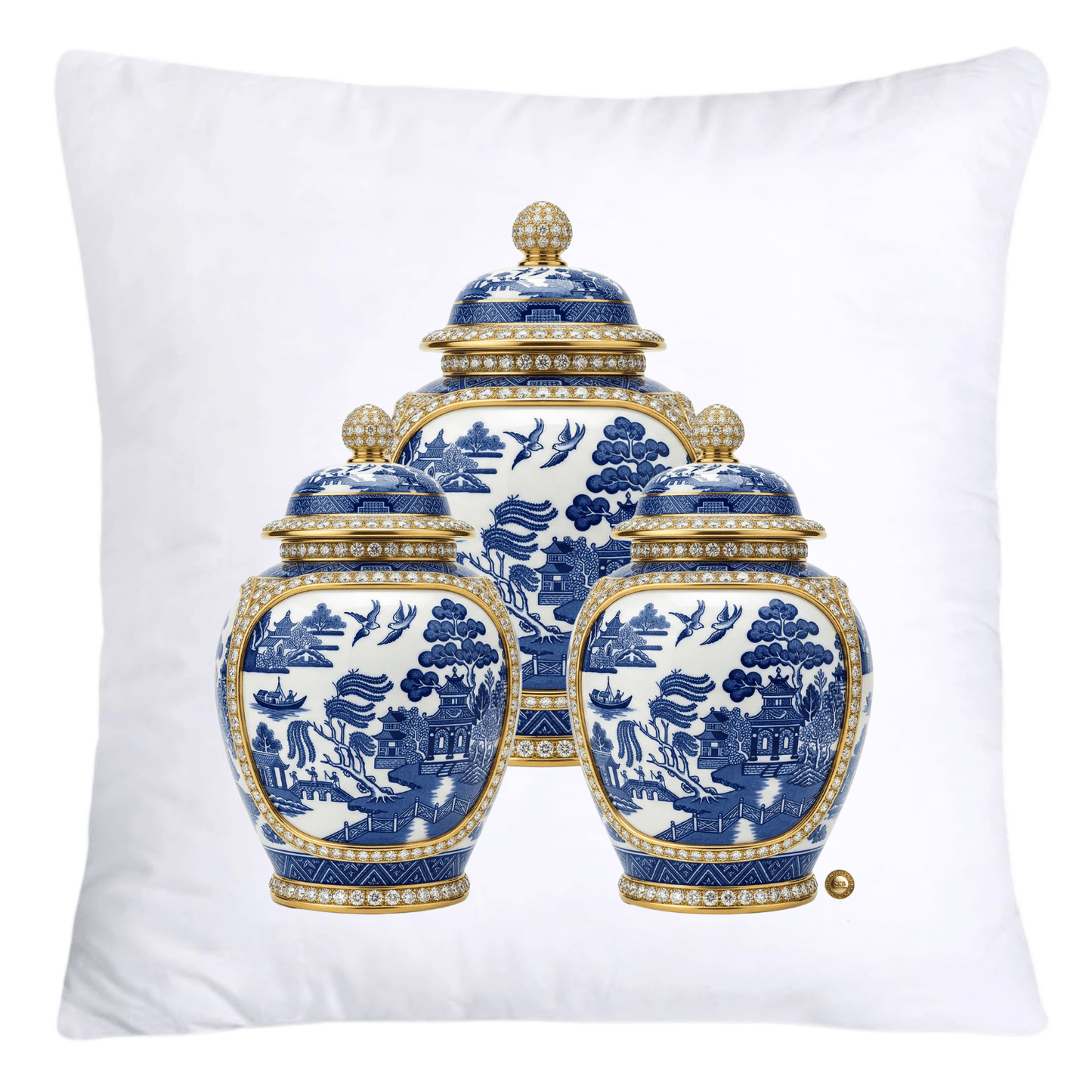 Blue and White Willow Ginger Jar 18x18 Pillow Covers-5299