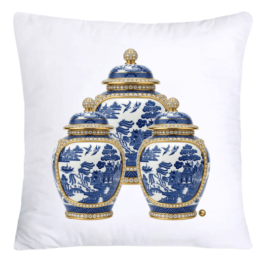 Blue and White Willow Ginger Jar 18x18 Pillow Covers-5299