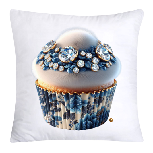 Blue Willow Chinoiserie Cupcake Throw Pillow Covers 18X18-4836