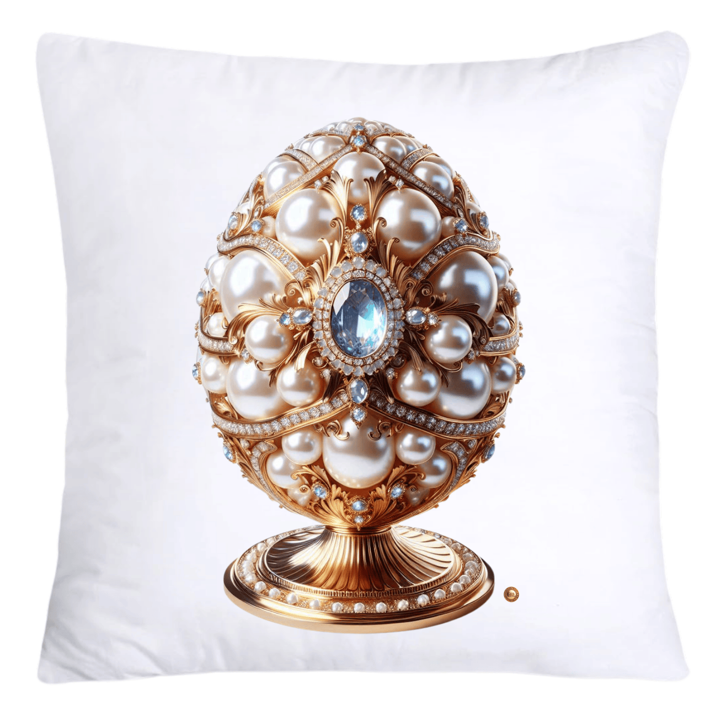 Stunning Gold and Pearls Inspired Faberge Egg Pillow Covers-4569
