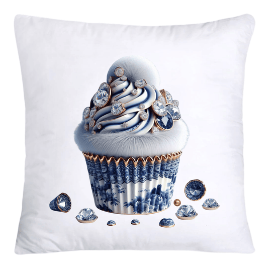 Blue Willow Chinoiserie Cupcake Throw Pillow Covers 18X18-4671