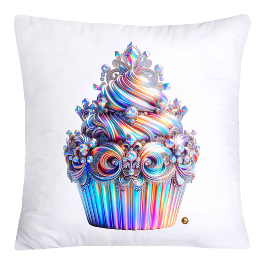 Iridescent Royal Cupcake Pillow Covers 18x18-4054