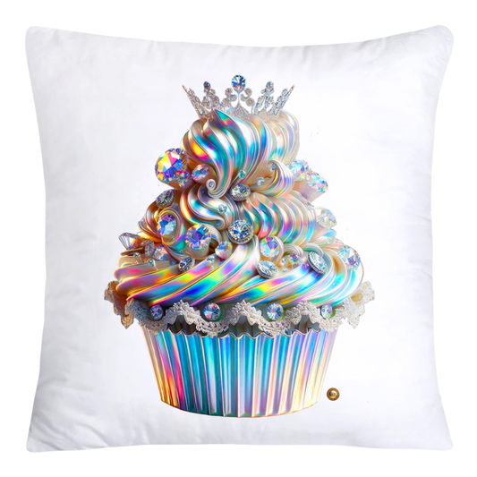 Silver Iridescent Royal Cupcake Pillow Covers 18x18-4639