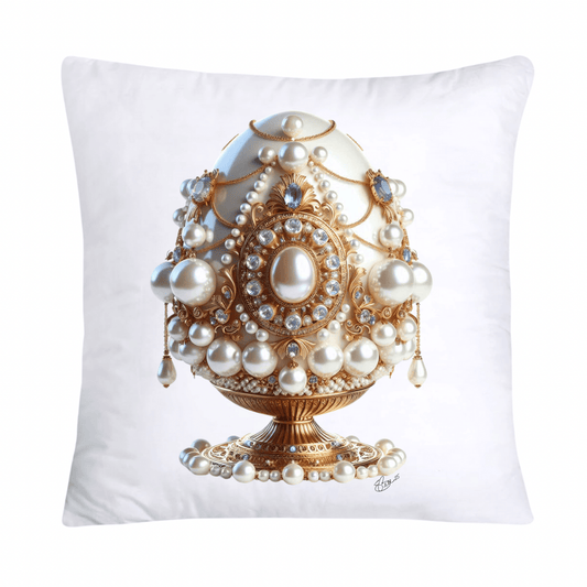 Stunning Gold and Pearls Inspired Faberge Egg Pillow Covers-4791