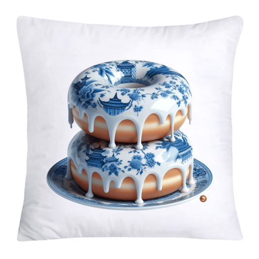 Blue Willow Whimsical Donut Throw Pillow Covers 18X18-4439