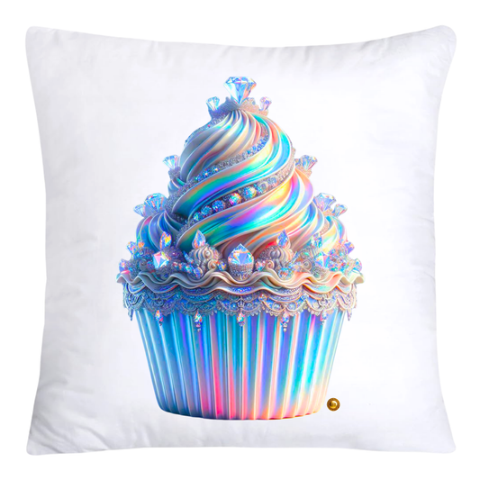 Silver Iridescent Royal Cupcake Pillow Covers 18x18-4643