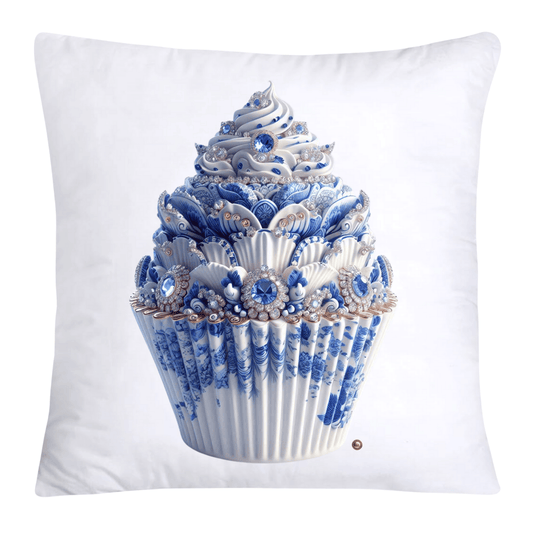 Blue Willow Chinoiserie Cupcake Throw Pillow Covers 18X18-3553