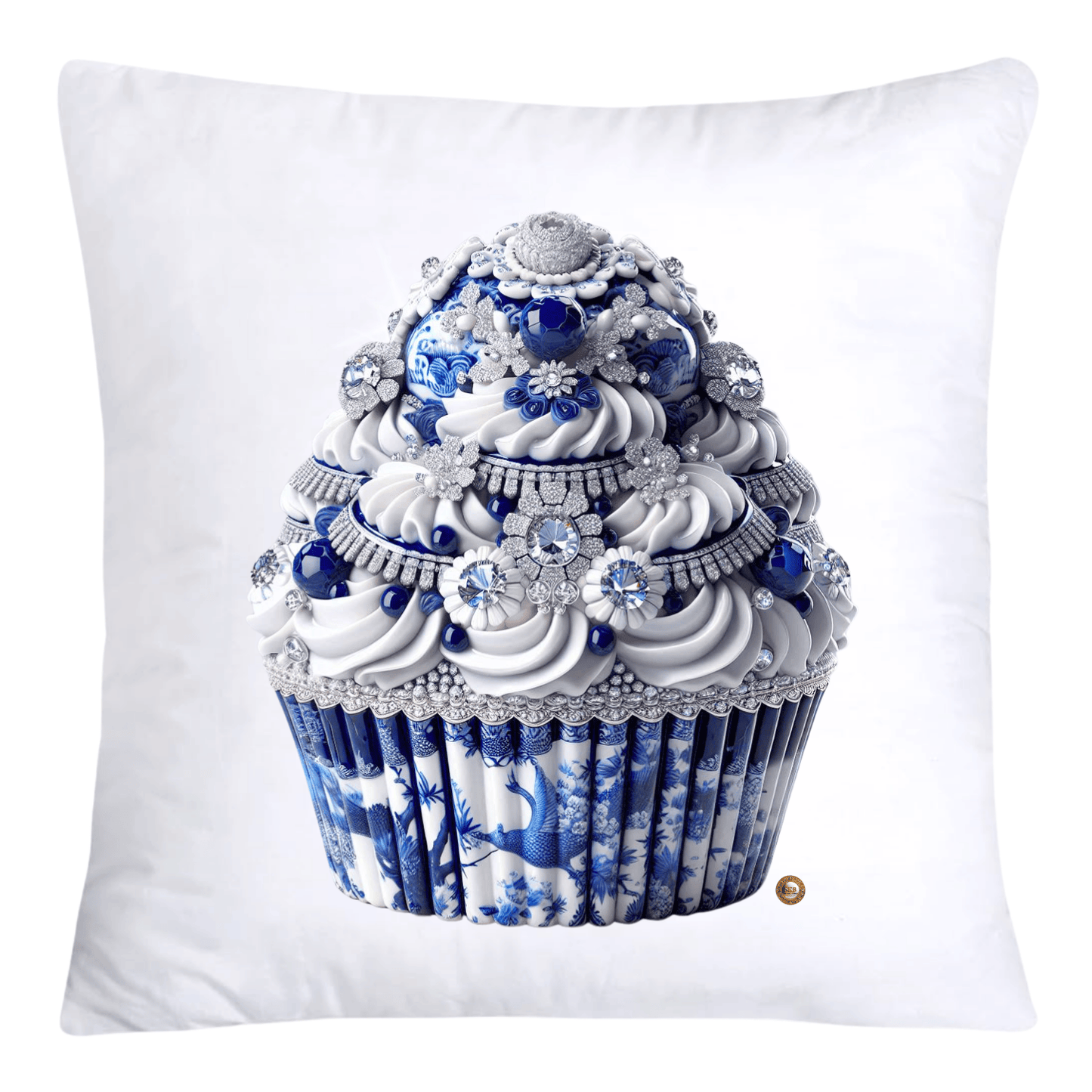 Blue Willow Chinoiserie 18x18 Cupcake Throw Pillow Covers-4114