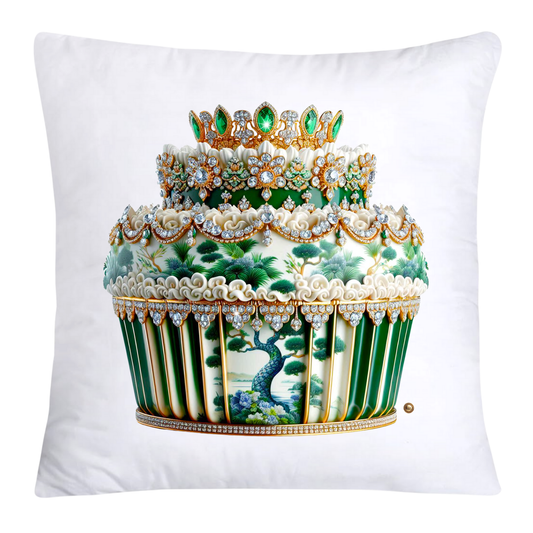 Classic Green Willow Cupcake Pillow Covers 18x18-3328