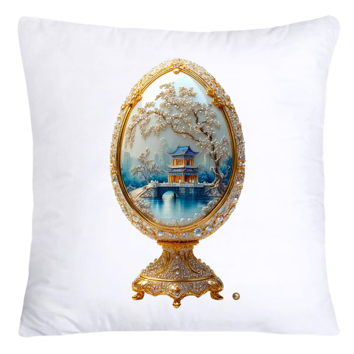 18x18 Blue Willow Chinoiserie Egg Pillow Covers-4464