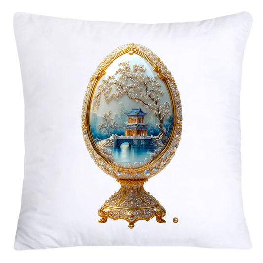 18x18 Blue Willow Chinoiserie Egg Pillow Covers-4464
