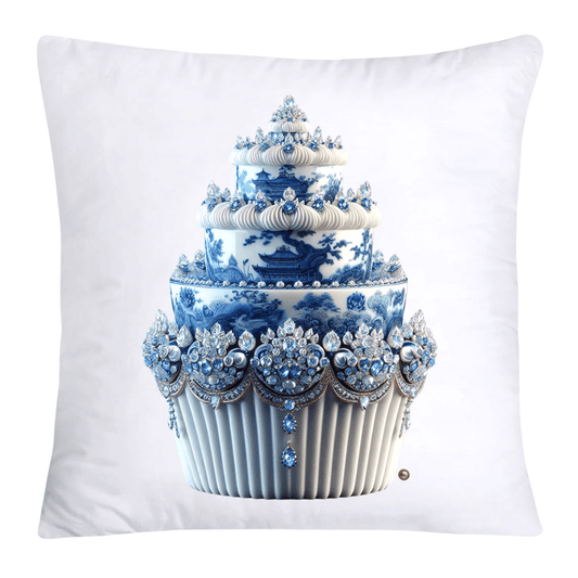 Blue Willow Chinoiserie Cupcake Throw Pillow Covers 18X18-3518
