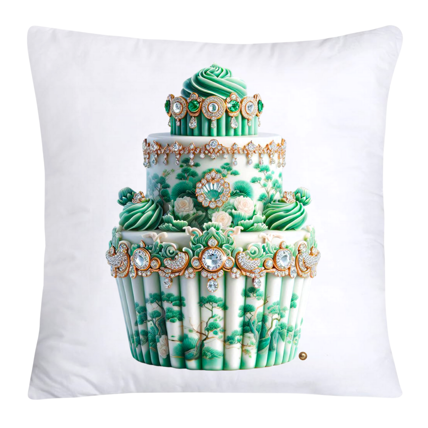 Classic Green Willow Cupcake Pillow Covers 18x18-3174