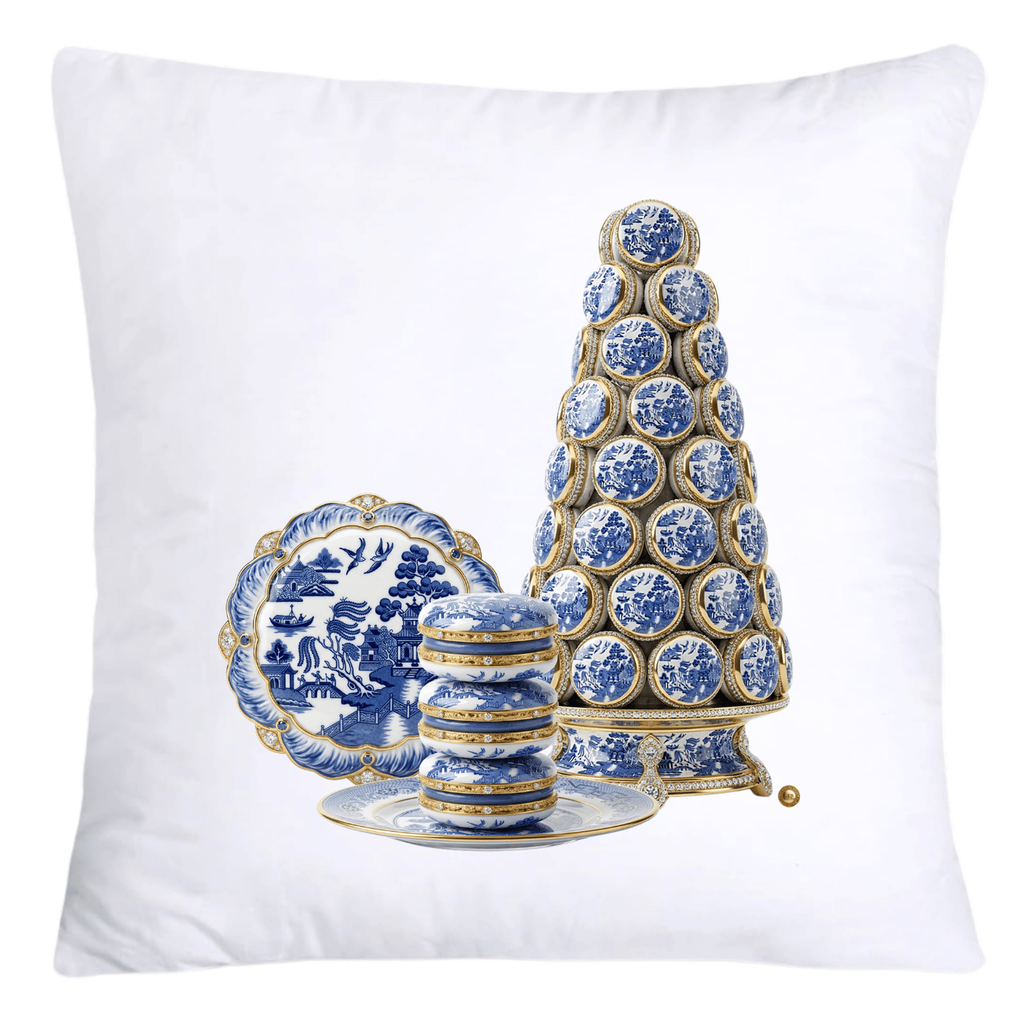 Blue Willow Adorable Macaroon Throw Pillow Covers-4585