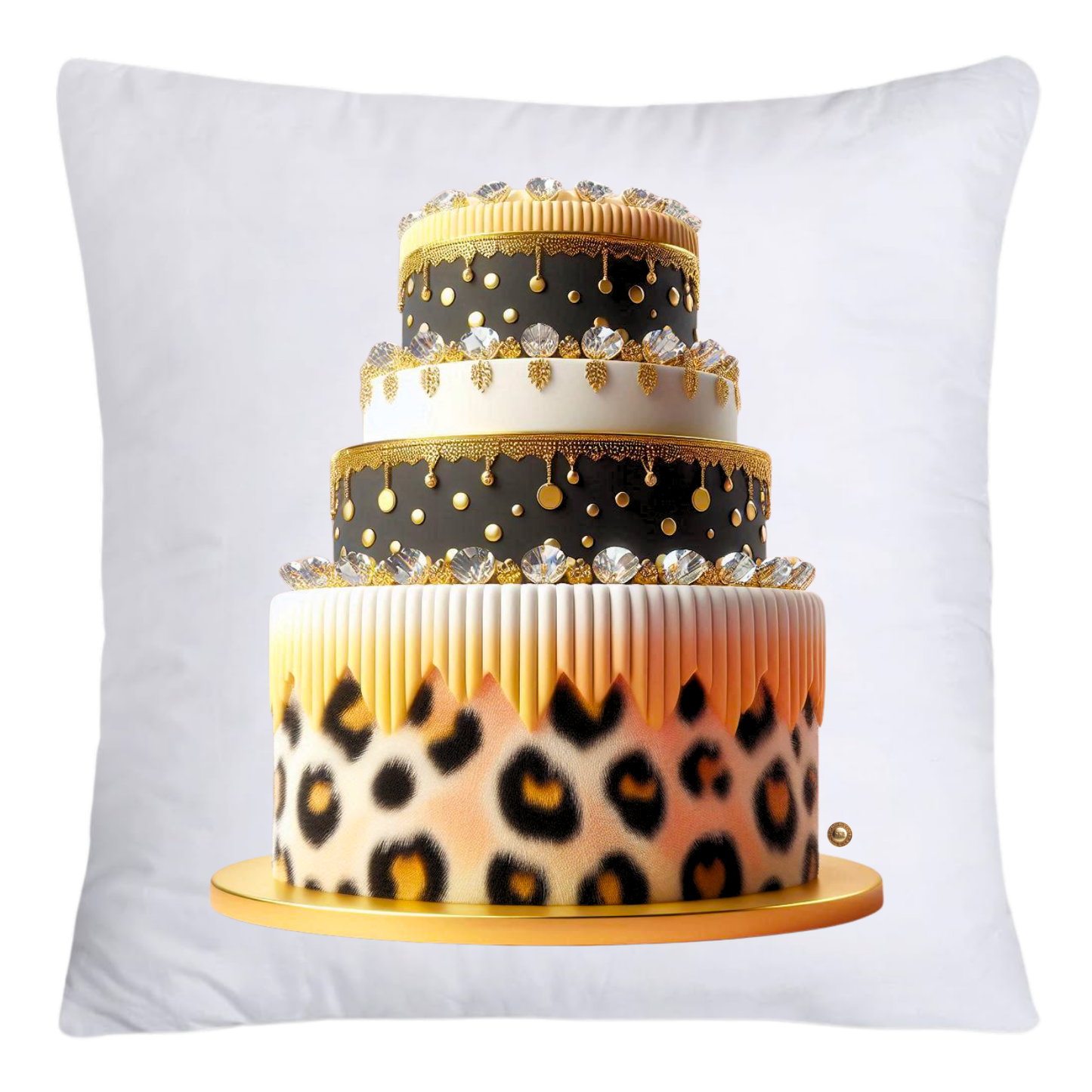 Wild Animal Print Cake 18x18 Throw Pillow Covers-4187