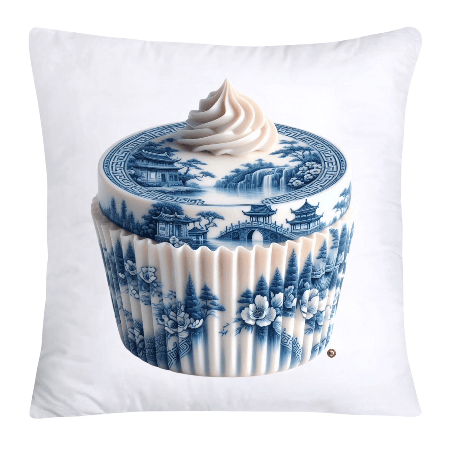 Blue Willow 18x18 Chinoiserie Cupcake Throw Pillow Covers-3782