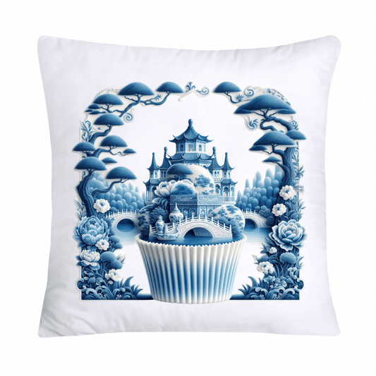 Blue Willow 18x18 Chinoiserie Cupcake Throw Pillow Covers- 1835