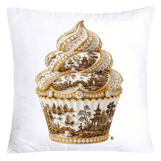 18x18 Brown Willow and Leopard Print Cupcake Pillow Covers-5758