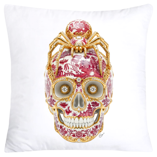 Red Willow Skull with Gorgeous Spider Pillow Covers 18x18-6127