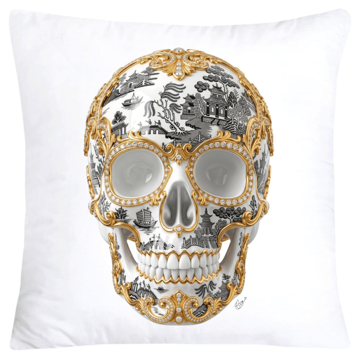 Black Willow Skull Pillow Covers 18x18-6145