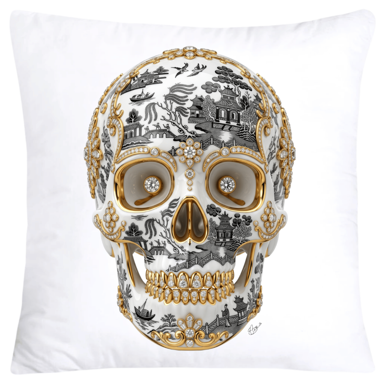 Black Willow Skull Pillow Covers 18x18-6121
