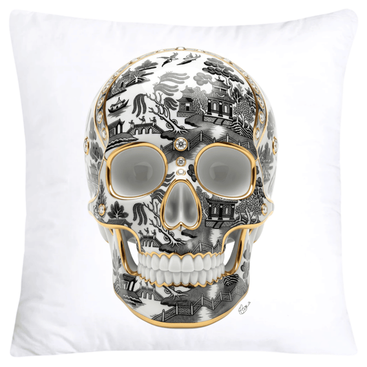 Black Willow Skull Pillow Covers 18x18-6144
