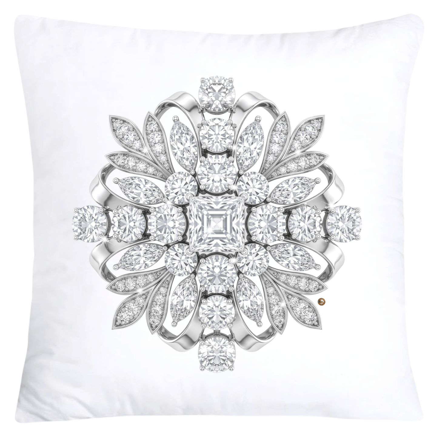 Dazzling Diamond Brooch/Pin Pillow Covers 18x18-5891